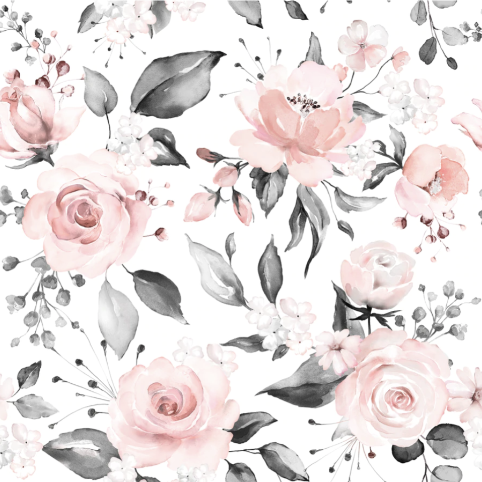 Fleurs rose et grise